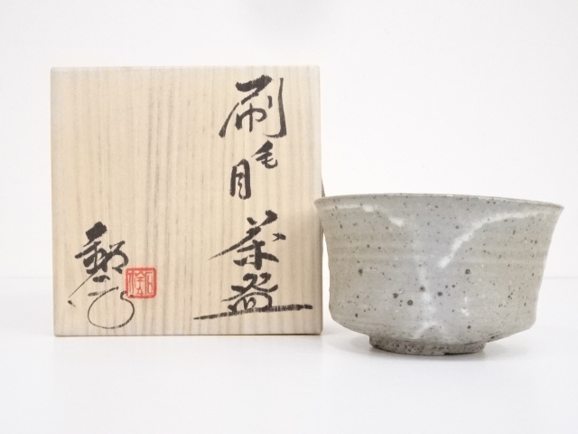JAPANESE TEA CEREMONY / CHAWAN(TEA BOWL) / BRUSH MARKS / ARTISAN WORK